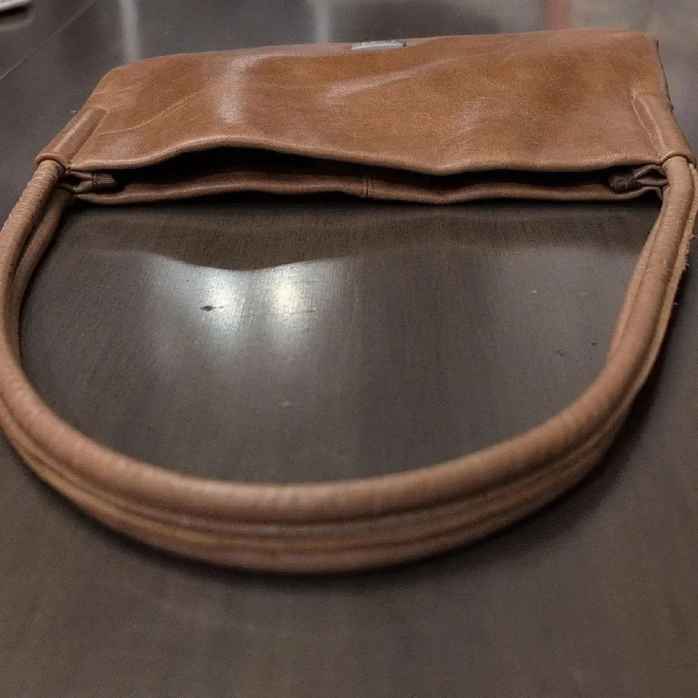 Wilson's Pelle Studio Tan Distressed Leather Double Strap Shoulder Bag
